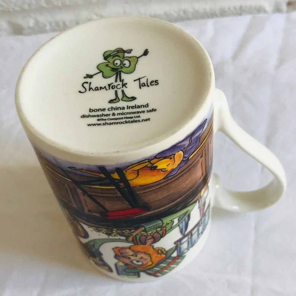 IRISH SHAMROCK TALES Mug Bone China Slainte! Coffee Tea Ireland
